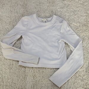 Cropped White Long Sleeve Shirt